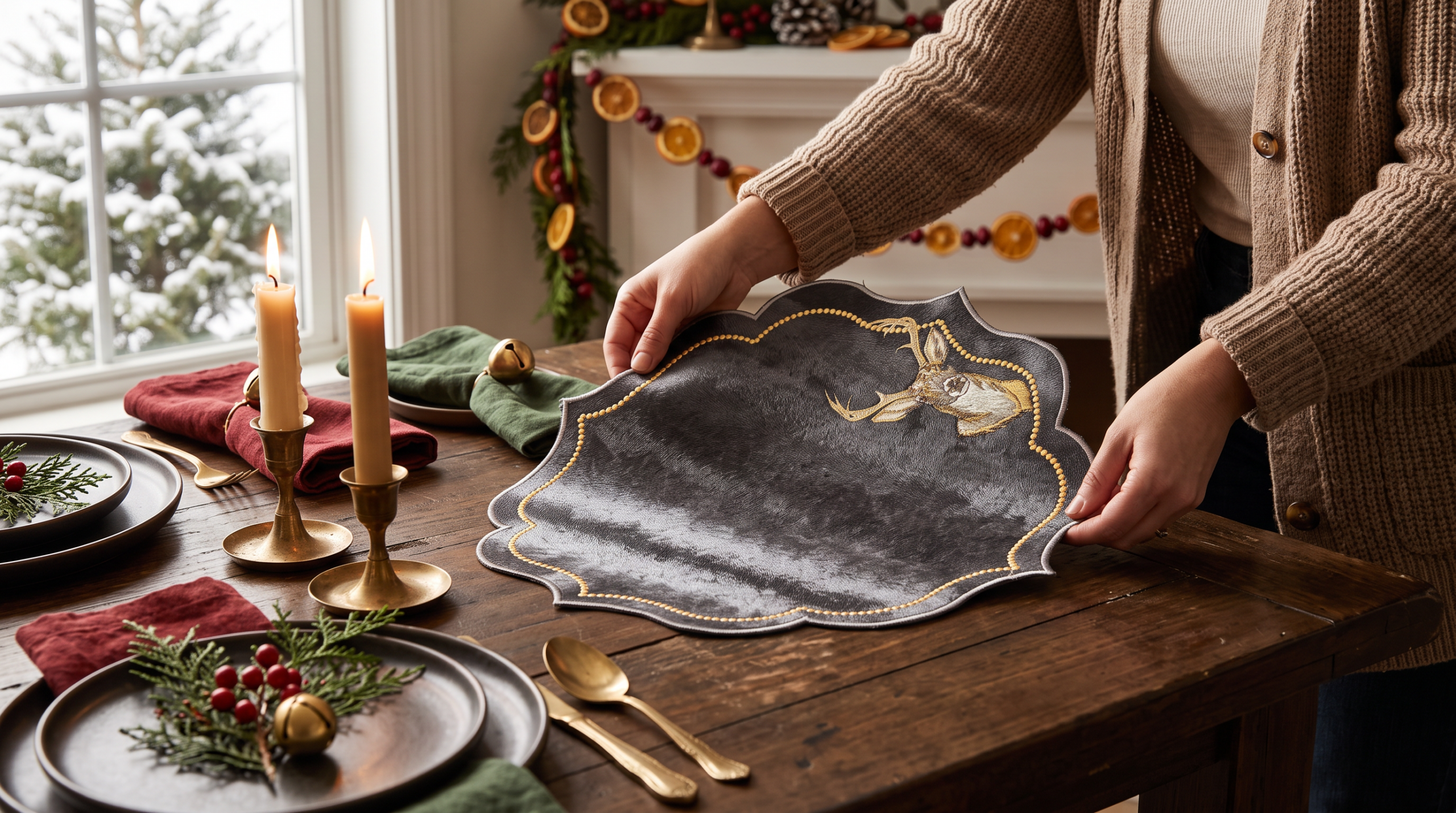 coleção natal rudolph colocar a mesa